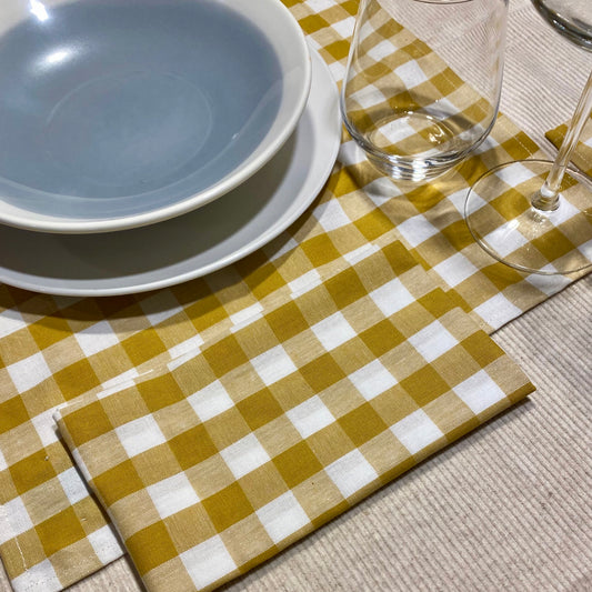 Serviette de table vichy jaune