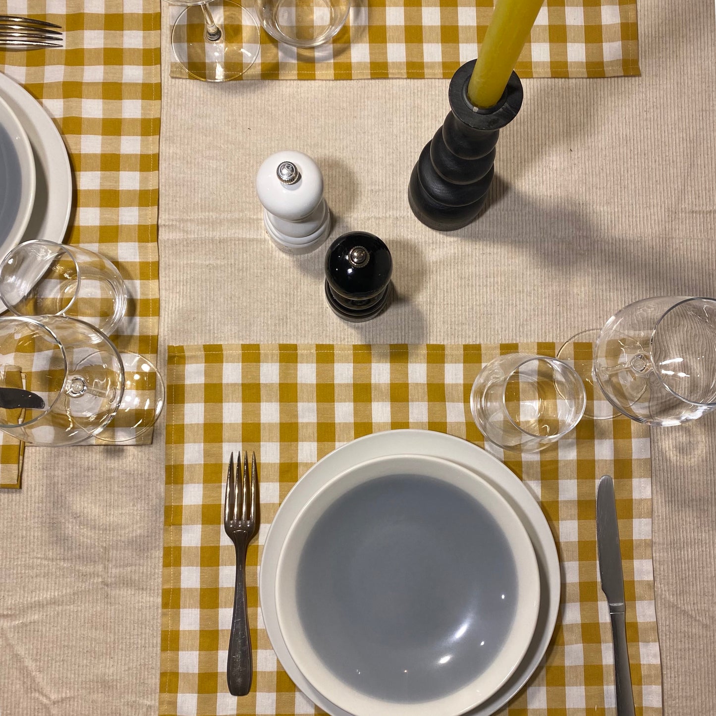 Set de table vichy jaune